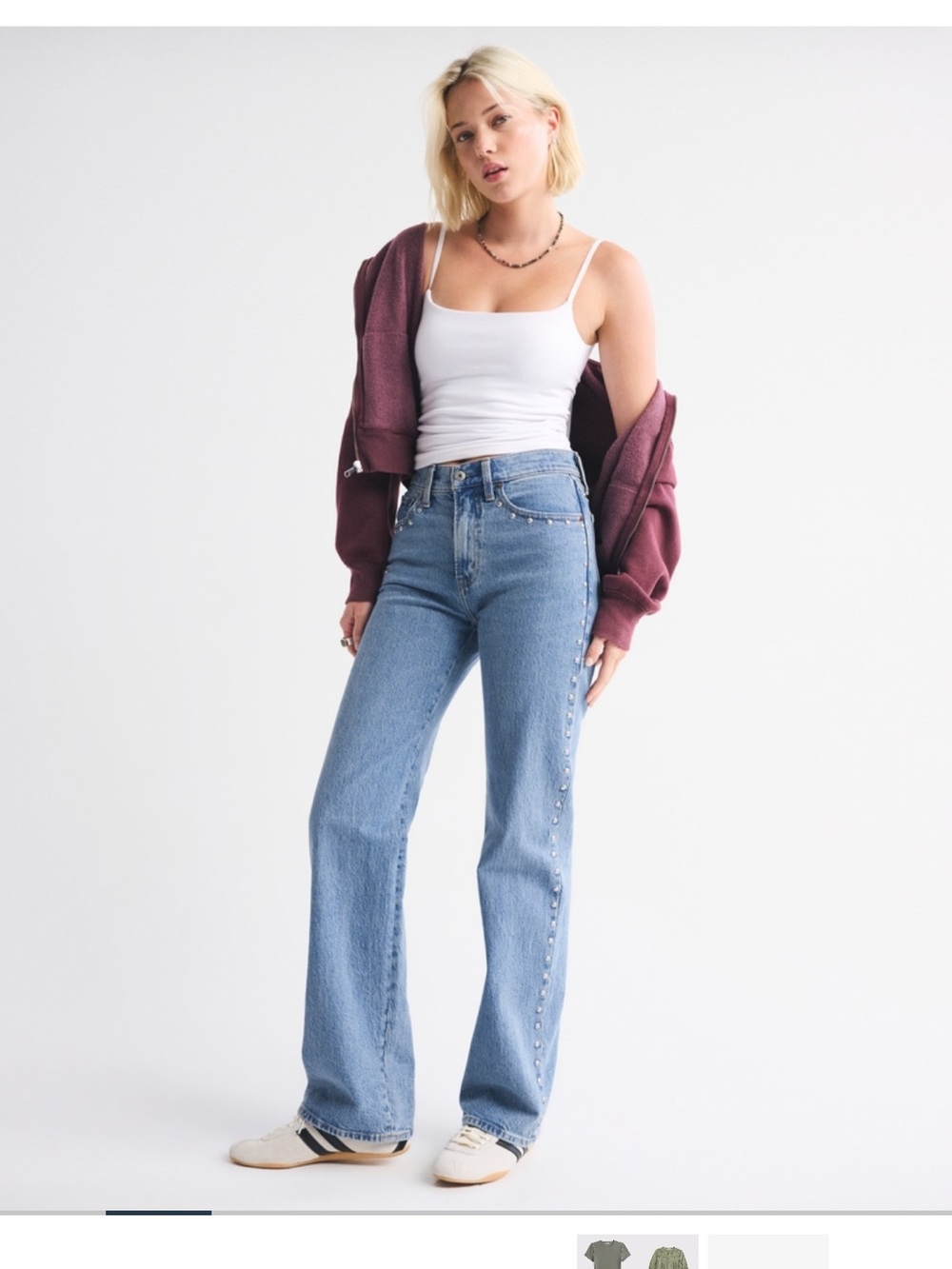 Abercrombie & Fitch High-Rise 90’s relaxed studded jean